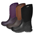 Women rain boots rubber steel toe cap plate safety shoes